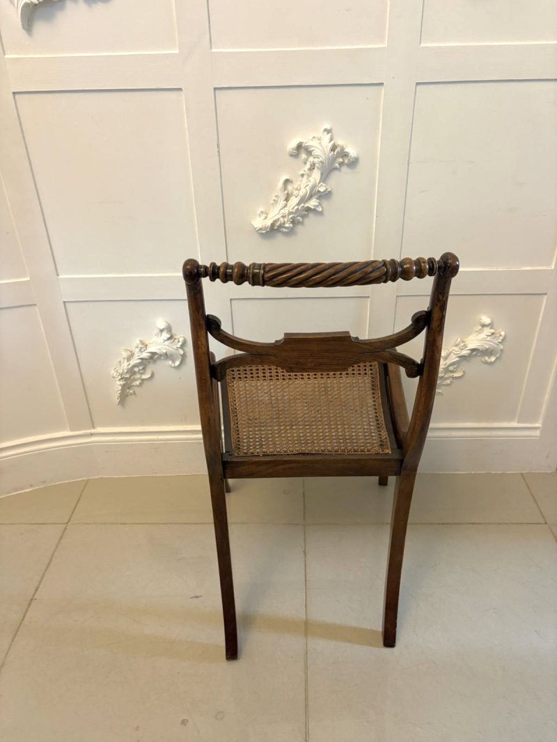 Antique Regency Mahogany Dining Chairs – Set of Six with Cane Seats, Five Singles & One Carver - Image 18